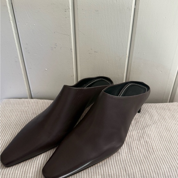 Staud Wally Espresso Brown Leather Mules - Picture 2 of 9